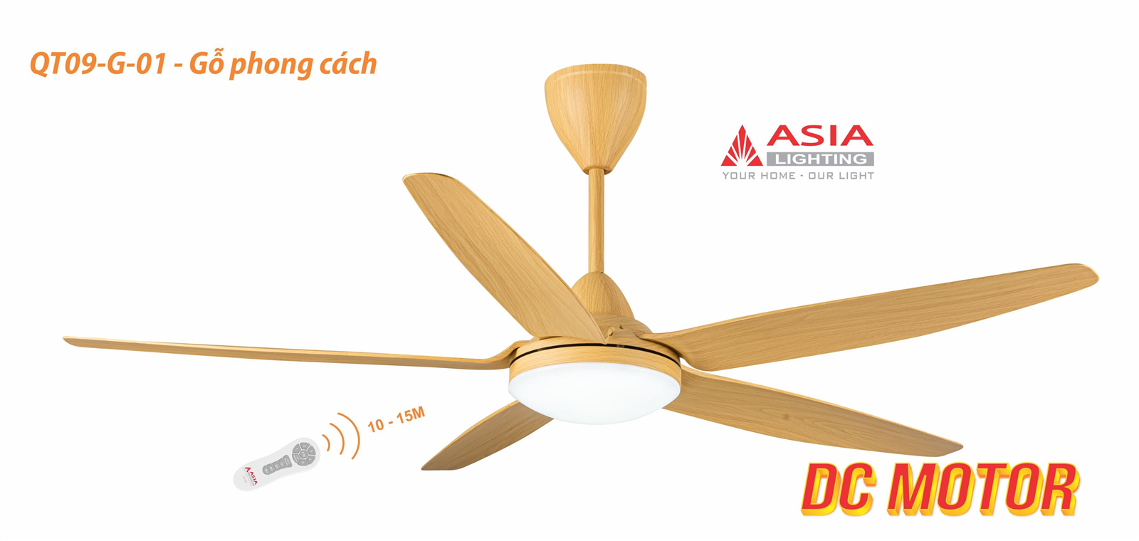 Asian-Quạt trần đèn cao cấp QT09