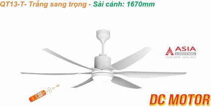 Asian-Quạt trần sải cánh 1670mm có đèn QT13 - Ảnh 9