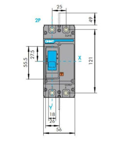Alternative view of MCCB Chint NXM-125S/2300 100A 25kA 2P