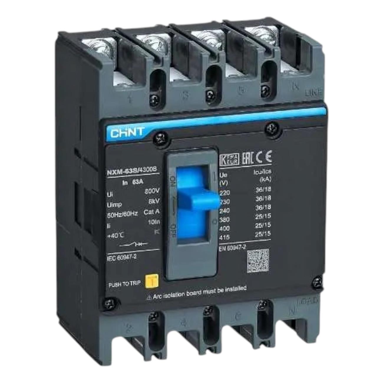 MCCB Chint NXM-125S/4300B 100A 25kA 4P